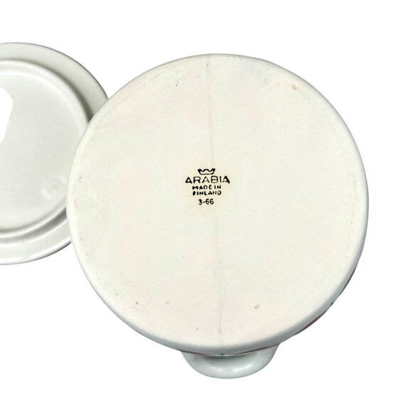 Arabia of Finland Strawberry Jam Jar Pot w/Lid Pomona Raija Uosikkinen 1960's - Picture 8 of 10